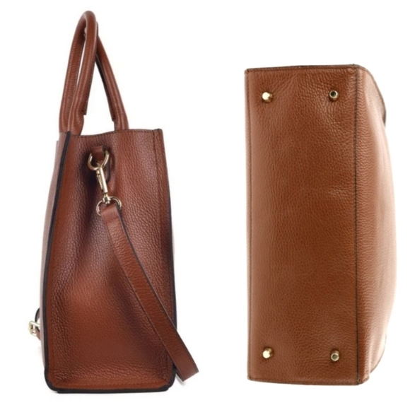 🆕️ Roberto Cavalli Vitello Cognac leather Tote - Picture 6 of 10